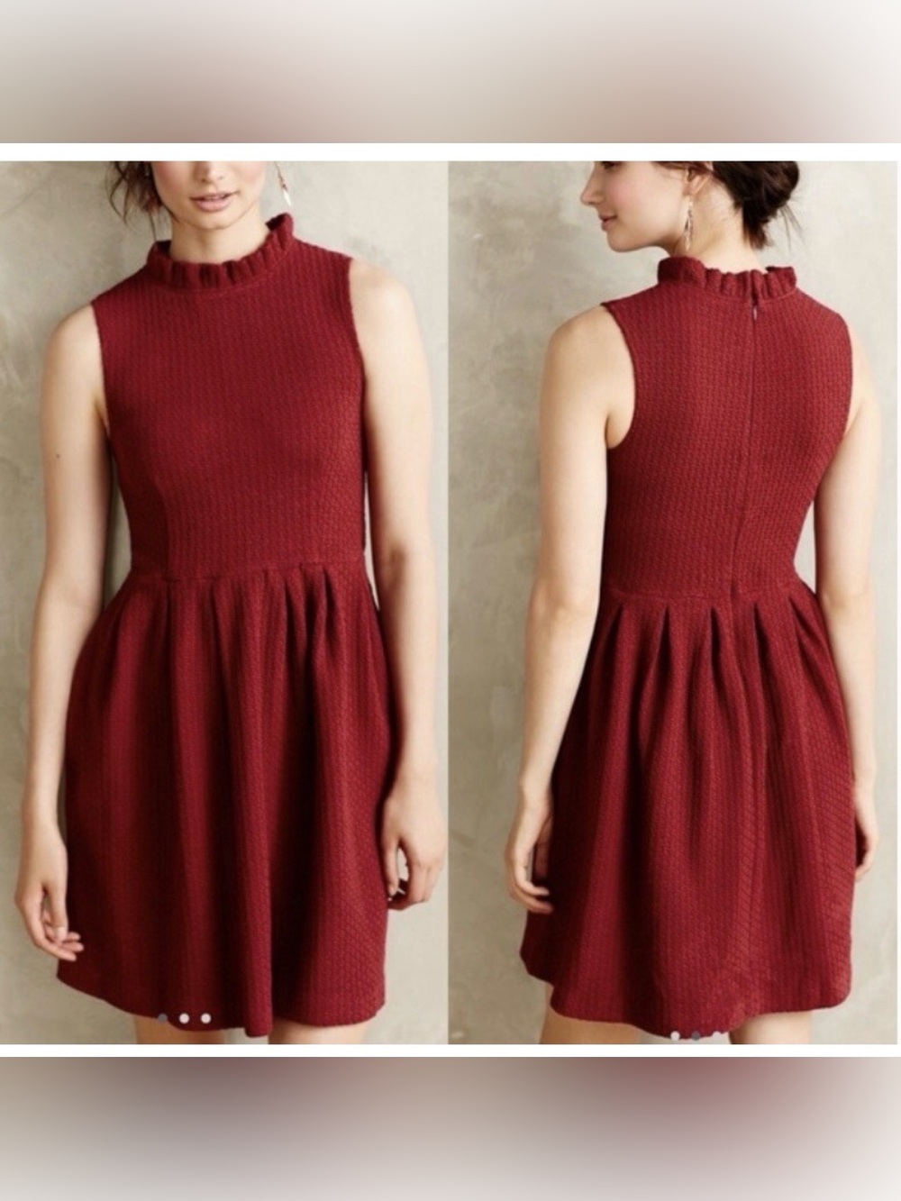 Ganni. Anthropologie. Pinnacle dress with ruffle collar. Ladies size Small.
